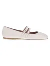 Bcbgeneration Women's Harisa Slip-on Buckle Square Toe Mary Jane Ballet Flats In Stone