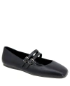 Bcbgeneration Harisa Womens Faux Leather Mary Jane Ballet Flats In Black