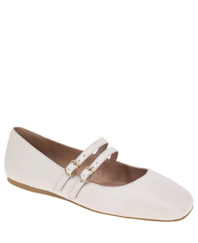 Bcbgeneration Women's Harisa Slip-on Buckle Square Toe Mary Jane Ballet Flats In Stone