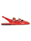 Bcbgeneration Women's Hendo Double Buckle Slingback Flats In Tomato