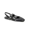 Bcbgeneration Women's Hendo Double Buckle Slingback Flats In Black Smooth