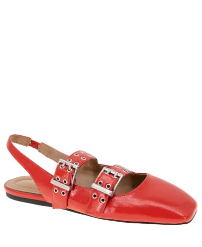 Bcbgeneration Women's Hendo Double Buckle Slingback Flats In Tomato