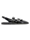 Bcbgeneration Women's Hendo Double Buckle Slingback Flats In Black