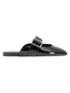 Bcbgeneration Women's Hope Square Toe Buckle Slide Flat Mules In Black