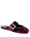 Bcbgeneration Women's Hope Square Toe Buckle Slide Flat Mules In Wine Velvet