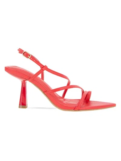 Bcbgeneration Women's Ilita 80mm Faux Leather Strappy Sandals In Red