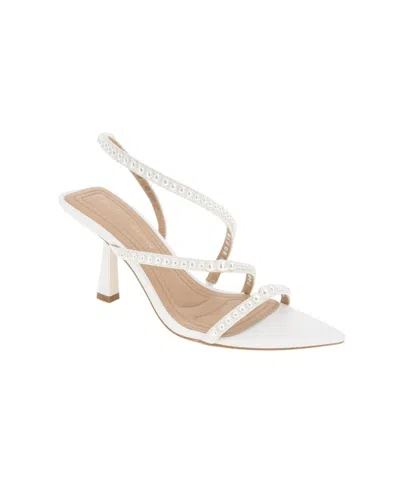 Bcbgeneration Women's Imani Cultivated Pearl Strappy Dress Sandals In Porcelain