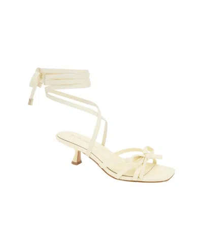 Bcbgeneration Women's Imerez Ankle Wrap Kitten Heel Sandals In Butter