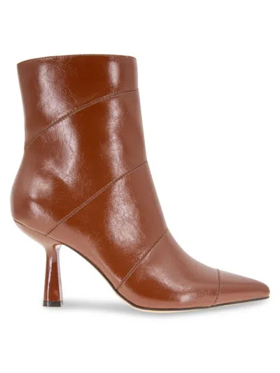 Bcbgeneration Women's Ivy Stiletto Heel Faux Leather Ankle Boots In Brandy