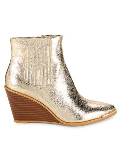 Bcbgeneration Women's Jacksin Wedge Ankle Chelsea Boots In Gold