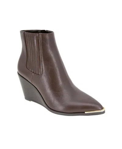 Bcbgeneration Women's Jacksin Wedge Dress Booties In Mocha