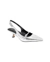 Bcbgeneration Gn246640 Womens Adjustable Manmade Slingback Heels In Silver Metallic