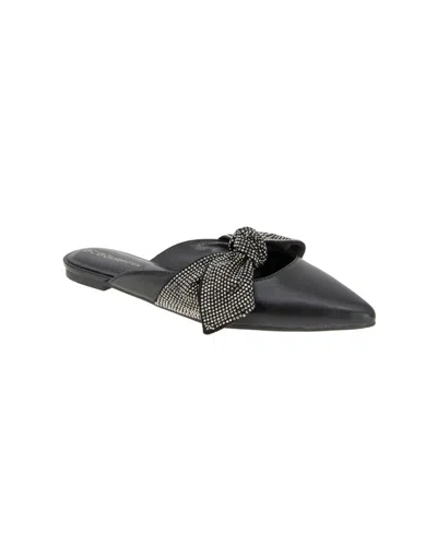 Bcbgeneration Women's Kandy Pointy Toe Bow Mules In Black,rhinestones