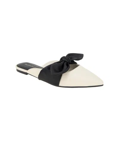 Bcbgeneration Women's Kandy Slip-on Pointy Toe Bow Dress Flats In White