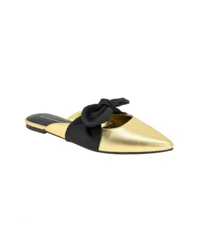 Bcbgeneration Women's Kandy Slip-on Pointy Toe Bow Dress Flats In Gold
