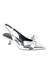 Bcbgeneration Kasiva Singback Kitten Heel Pump In Silver Metallic