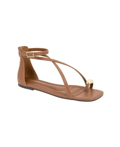 Bcbgeneration Women's Kline Crisscross Toe Ring Flat Sandals In Cognac