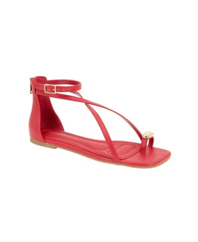 Bcbgeneration Women's Kline Crisscross Toe Ring Flat Sandals In Lipstick