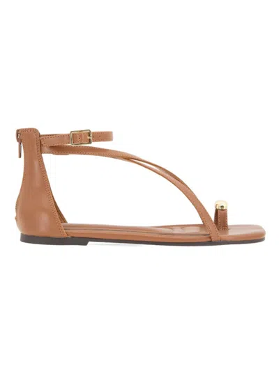 Bcbgeneration Women's Kline Embellished Faux Leather Flat Sandals In Brown