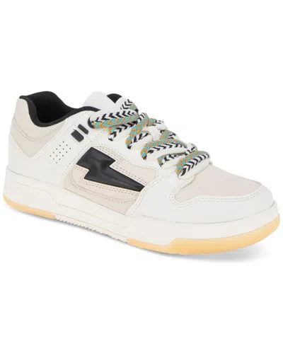 Bcbgeneration Women's Kortini Zig-zag Lace-up Sneakers In White,black