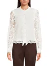 Bcbgeneration Women's Lace Button-front Blouse In White