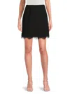 Bcbgeneration Women's Lace-trim Knit Miniskirt In Black