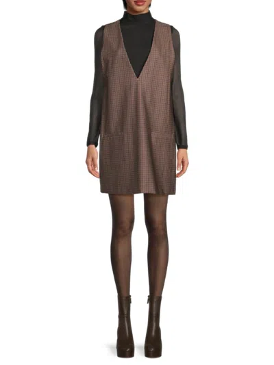 Bcbgeneration Women's Long Sleeve Mock Turtleneck Mini Shift Dress In Animal Print