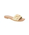 Bcbgeneration Women's Lorma Raffia Slide Flat Sandals In Platinum Raffia