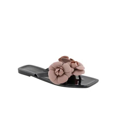 Bcbgeneration Women's Lulu Floral Jelly Flat Sandals In Black,adobe Rose