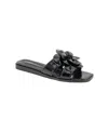 Bcbgeneration Women's Mazey Flower Slide Flat Sandals In Black