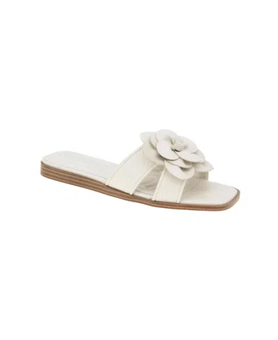 Bcbgeneration Women's Mazey Flower Slide Flat Sandals In Stone