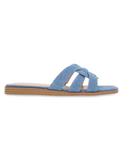 Bcbgeneration Women's Meltem Open Toe Flat Sandals In Denim