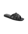 Bcbgeneration Women's Meltem Slide Flat Sandals In Black,platino