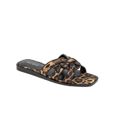 Bcbgeneration Women's Meltem Slide Flat Sandals In Cheetah
