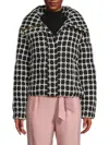 Bcbgeneration Women's Missy Short Textured Check Jacket In Black