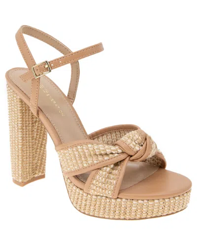 Bcbgeneration Women's Orlie Raffia Platform Sandal In Natural,tan Raffia