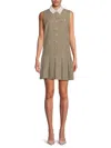 Bcbgeneration Women's Plaid Pleated Drop Waist Minidress In Green