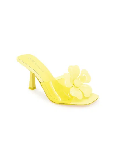Bcbgeneration Women's Remani Flower Slip On Dress Sandals In Lemon