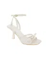 Bcbgeneration Women's Rino Two-piece Buckle Dress Sandals In Stone,rhinestone