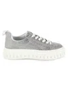 Bcbgeneration Women's Riso Lace-up Platform Sneakers In Silver
