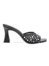 Bcbgeneration Women's Ryia 75mm Embellished Faux Leather Slide Sandals In Black