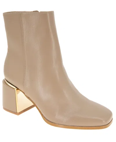 Bcbgeneration Women's Sandra Square Toe Dress Bootie In Chanterelle Smooth