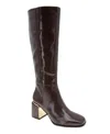 Bcbgeneration Women's Seena Block Heel Square Toe Tall Boots In Mocha