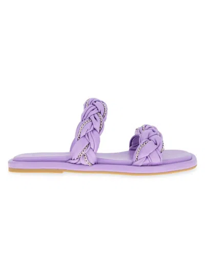 Bcbgeneration Women's Taneka Chain Braided Flat Sandals In Purple