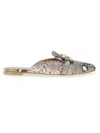 Bcbgeneration Women's Tara Snakeskin Print Mules In Natural