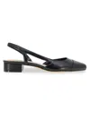 Bcbgeneration Womens Solid Faux Leather Slingback Heels In Black