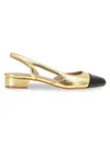 Bcbgeneration Tillie Slingback Cap Toe Pump In Gold