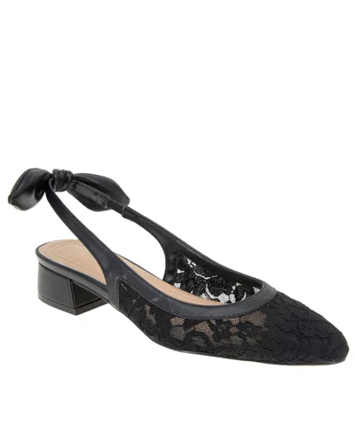 Bcbgeneration Women's Torna Lace Slingback Block Heel Pumps In Black Lace