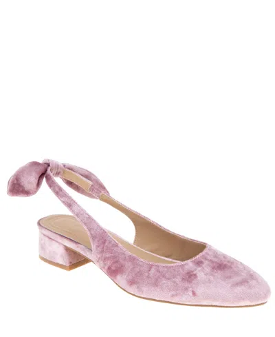 Bcbgeneration Women's Torna Velvet Slingback Block Heel Pumps In Ash Rose Velvet