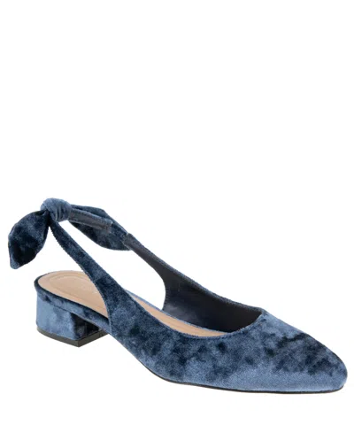 Bcbgeneration Women's Torna Velvet Slingback Block Heel Pumps In Navy Blue